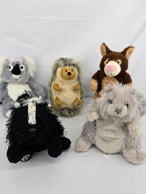 Ganz Webkinz Plush Animal Bundle Koala Skunk Hedgehog Donkey Squirrel